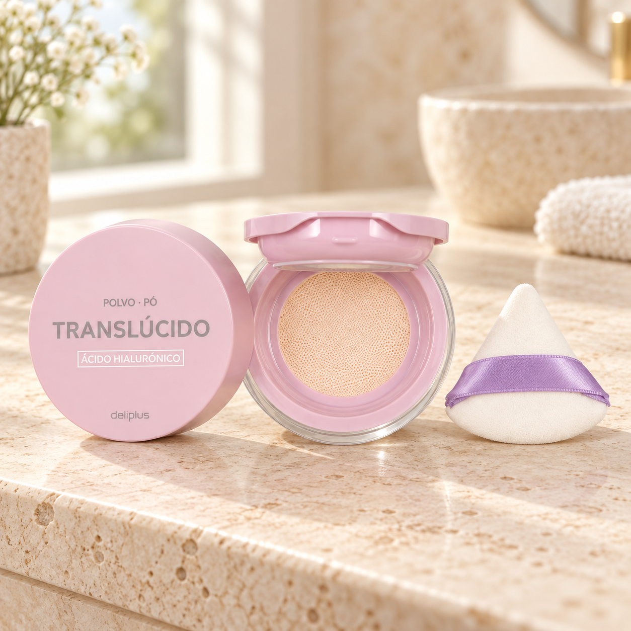 Poudre libre translucide Deliplus à l’acide hyaluronique