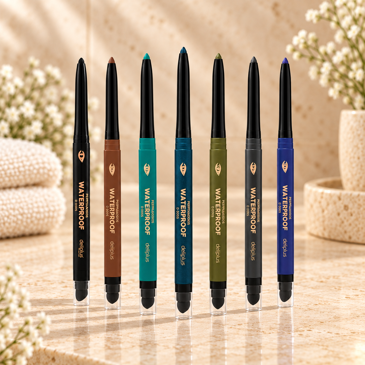 Crayon yeux waterproof Deliplus avec éponge