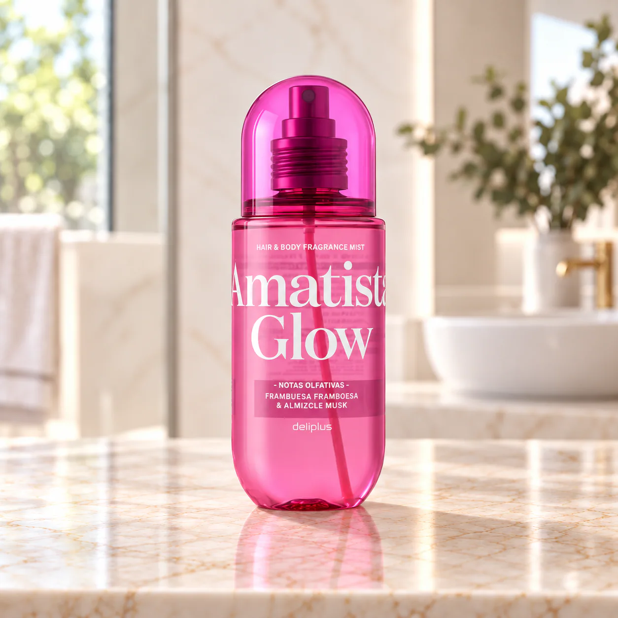 Brume parfumée Amatista Glow Deliplus pour cheveux et corps