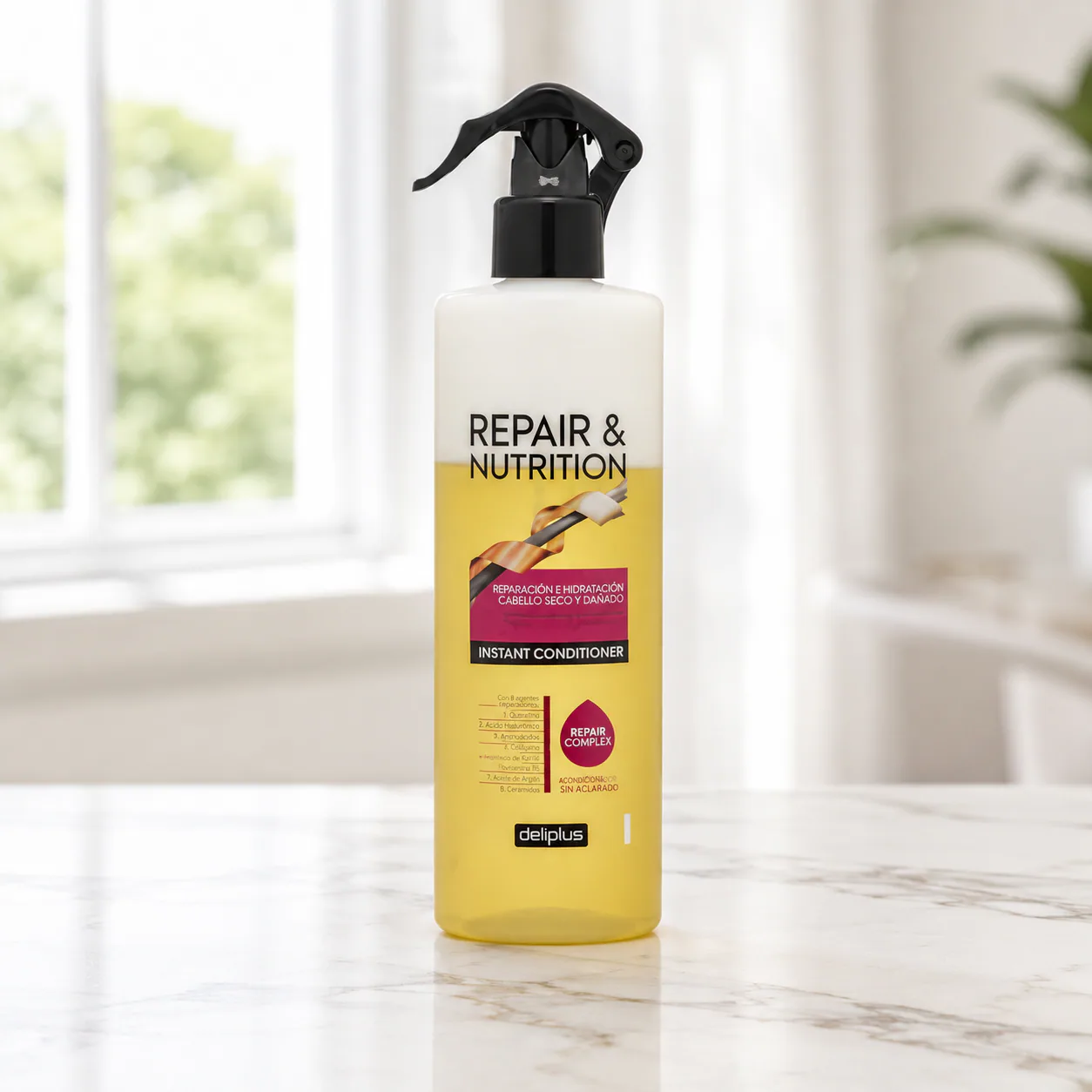 Après-shampooing instantané Repair & Nutrition aux 8 agents réparateurs pour cheveux secs et abîmés Deliplus
