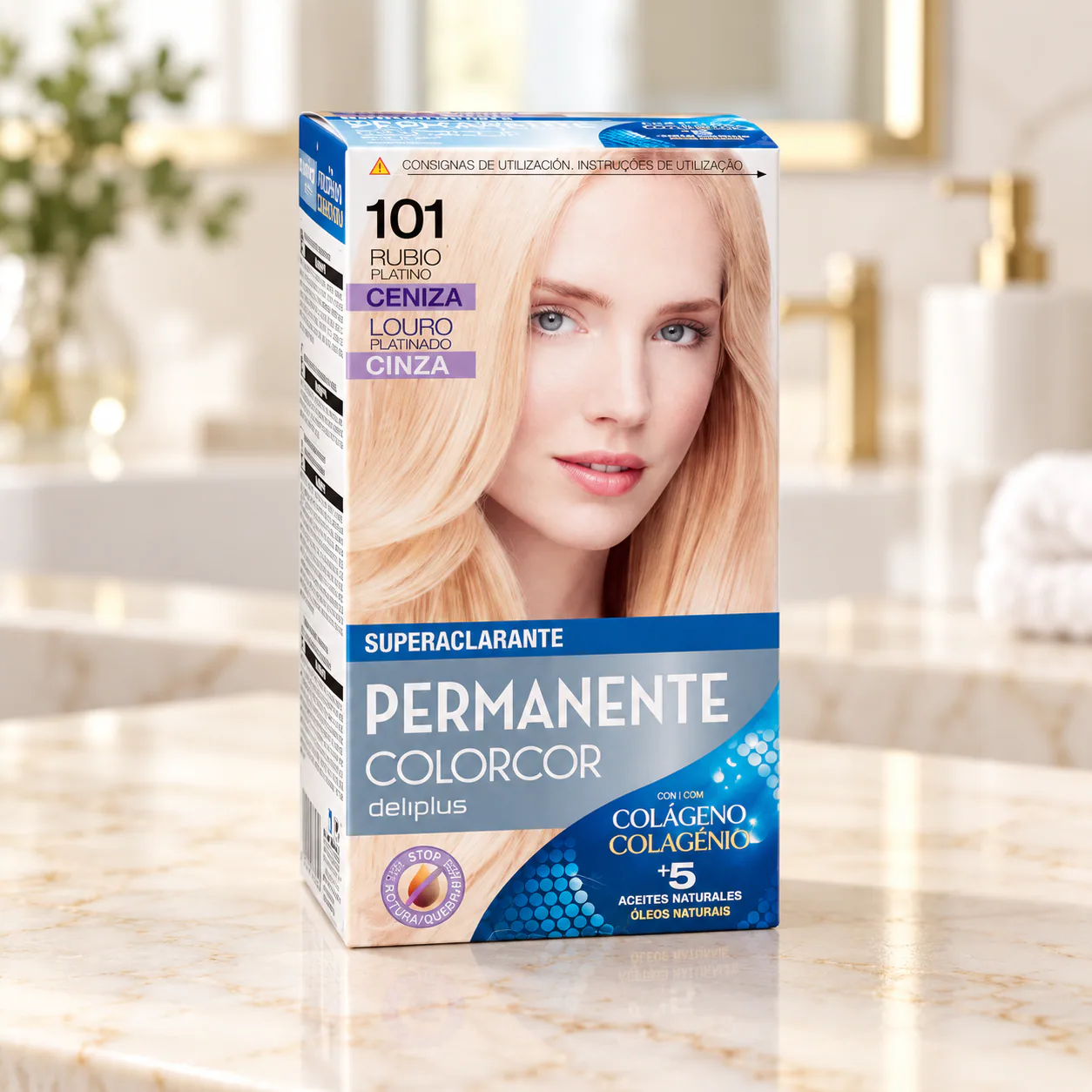Coloration permanente Colorcor 101 Blond platine cendré Deliplus