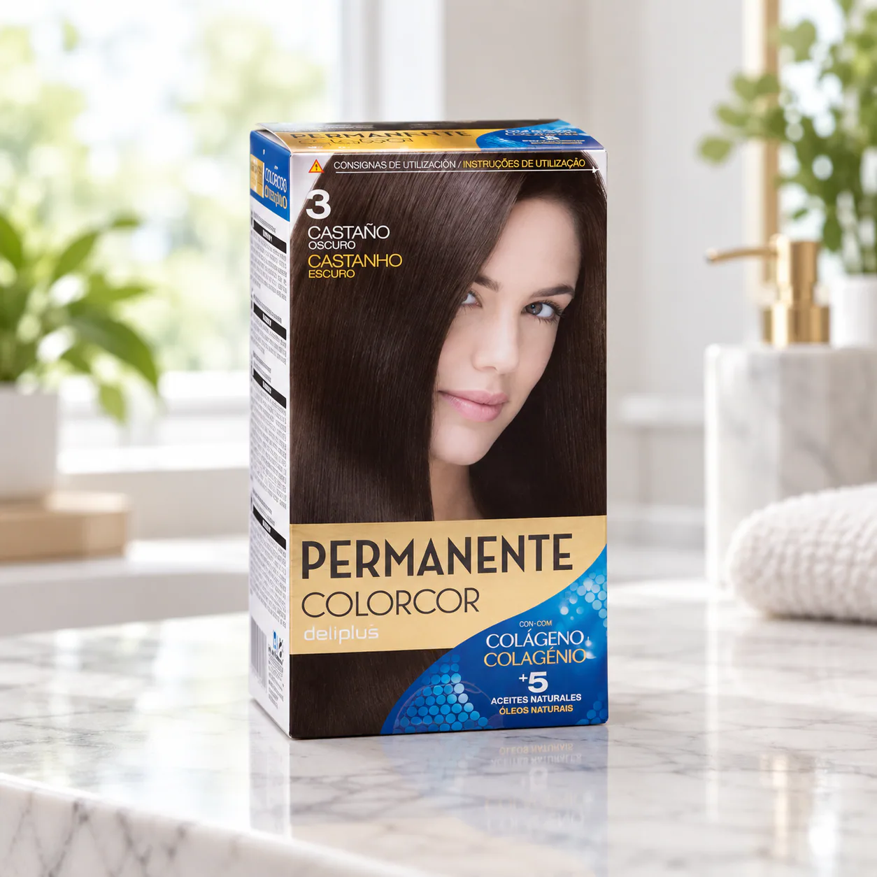 Coloration permanente Colorcor 3 Châtain foncé Deliplus