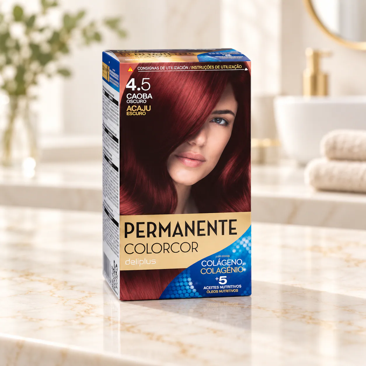 Coloration permanente Colorcor 4.5 Acajou foncé Deliplus