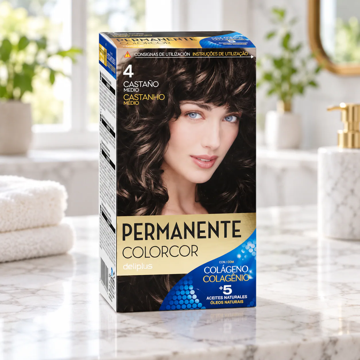 Coloration permanente Colorcor 4 Châtain moyen Deliplus