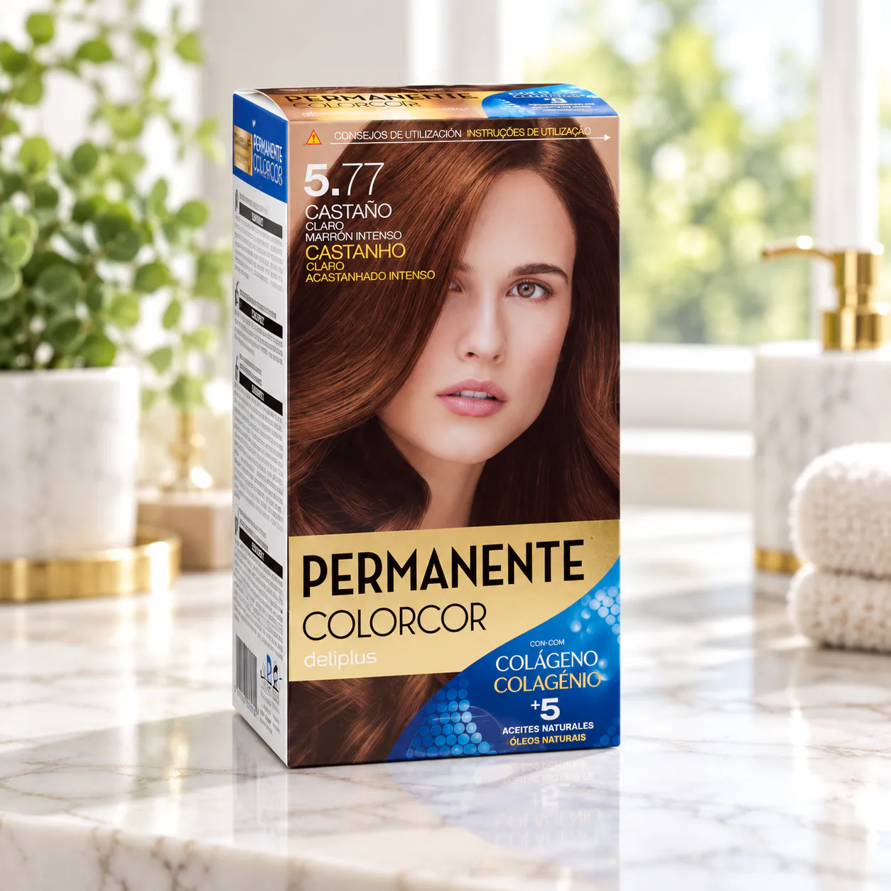 Coloration permanente Colorcor 5.77 Châtain clair brun intense Deliplus