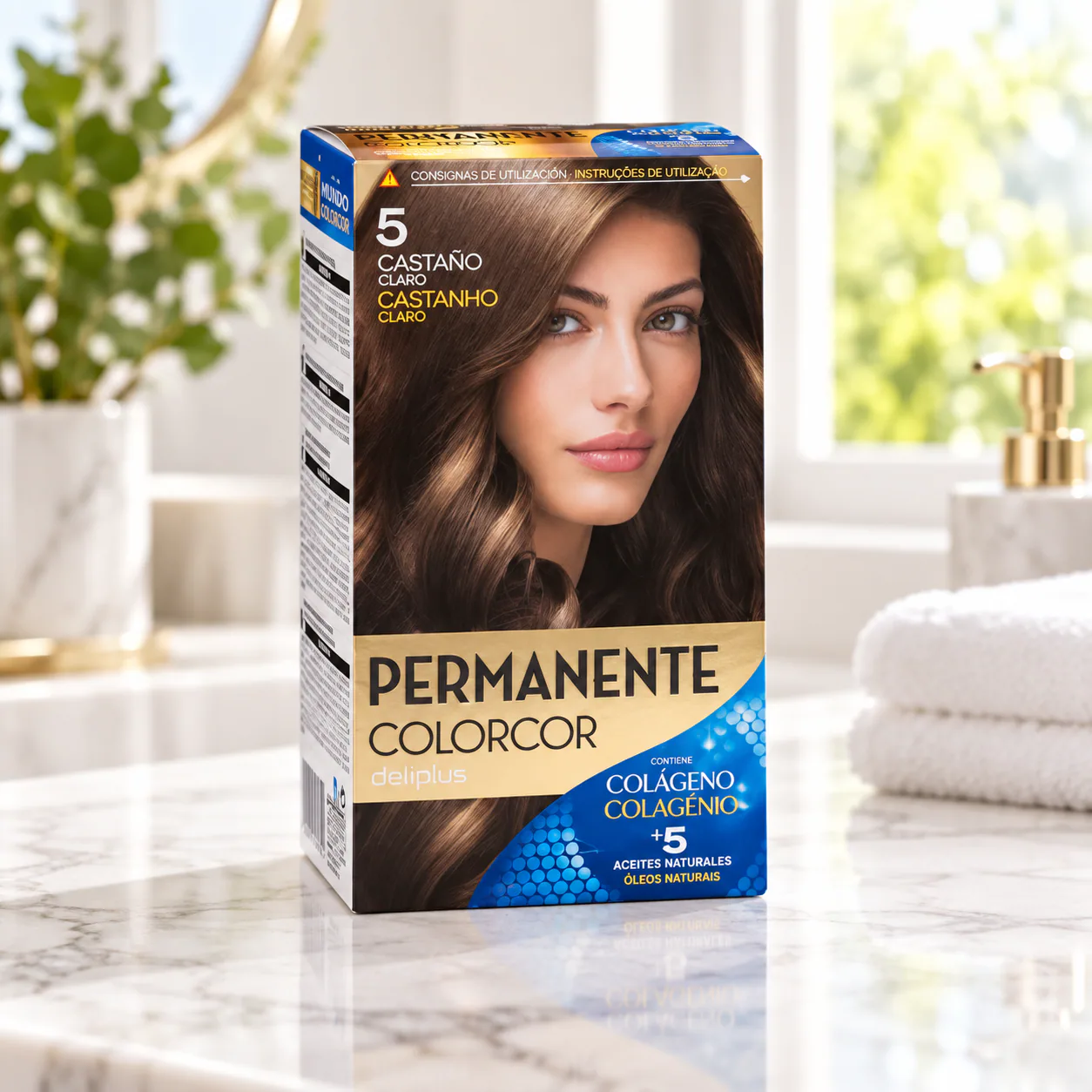 Coloration permanente Colorcor 5 Châtain clair Deliplus