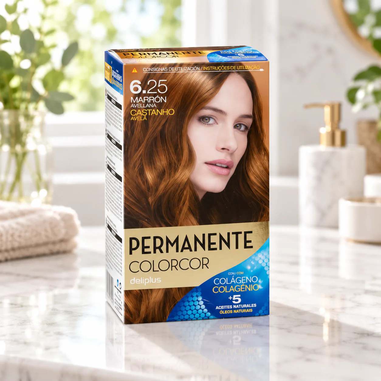 Coloration permanente Colorcor 6.25 Brun noisette Deliplus