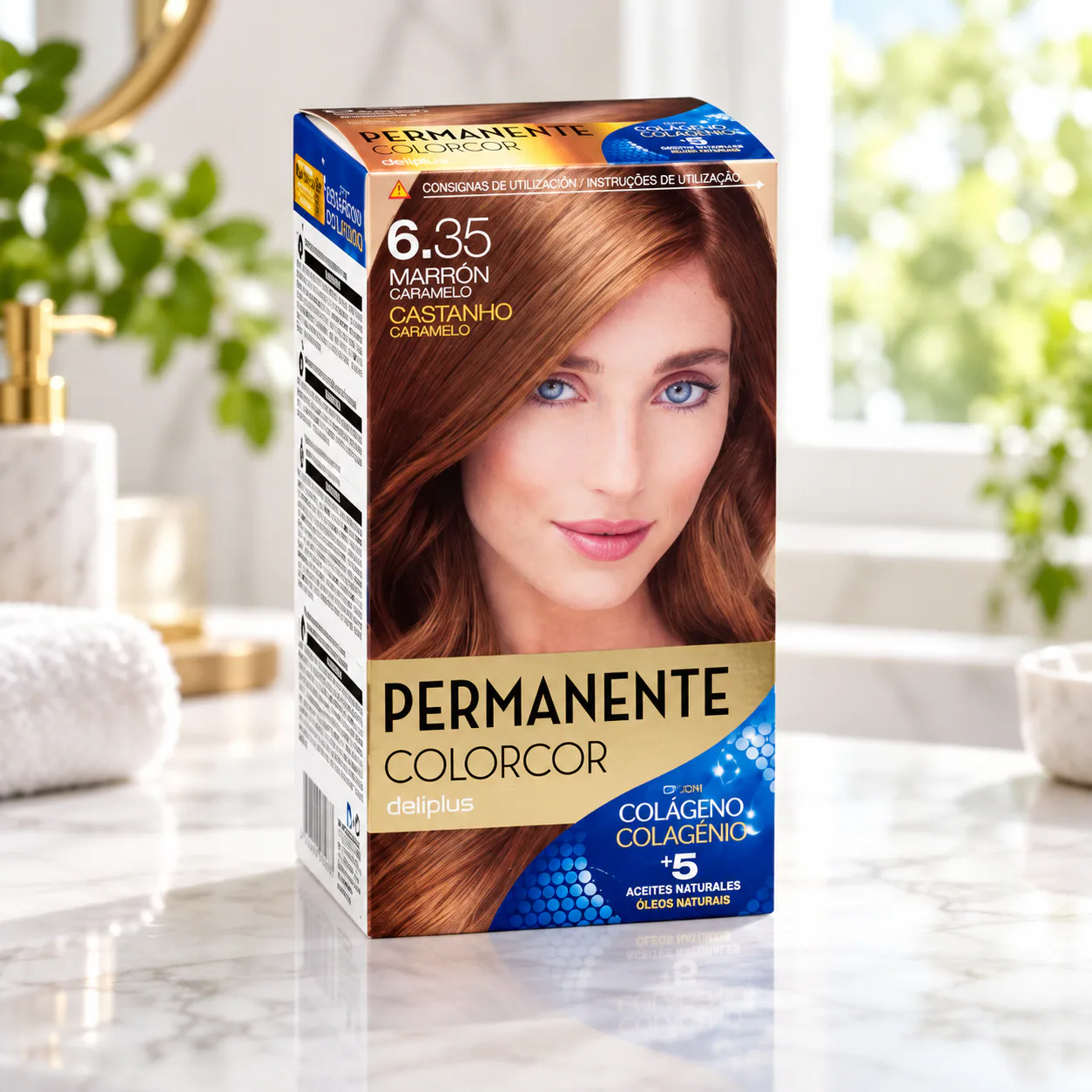 Coloration permanente Colorcor 6.35 Brun caramel Deliplus