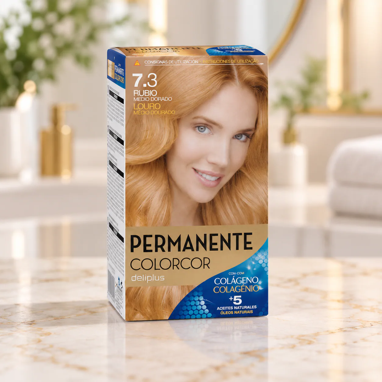 Coloration permanente Colorcor 7.3 Blond moyen doré Deliplus