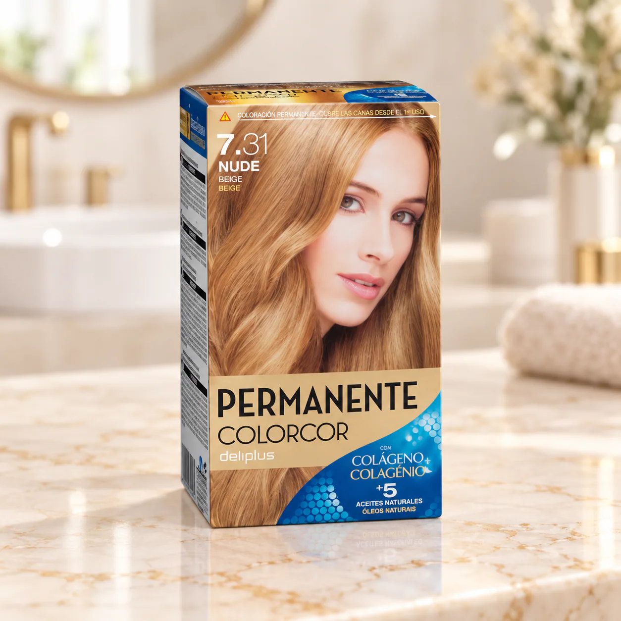 Coloration permanente Colorcor 7.31 Nude beige Deliplus
