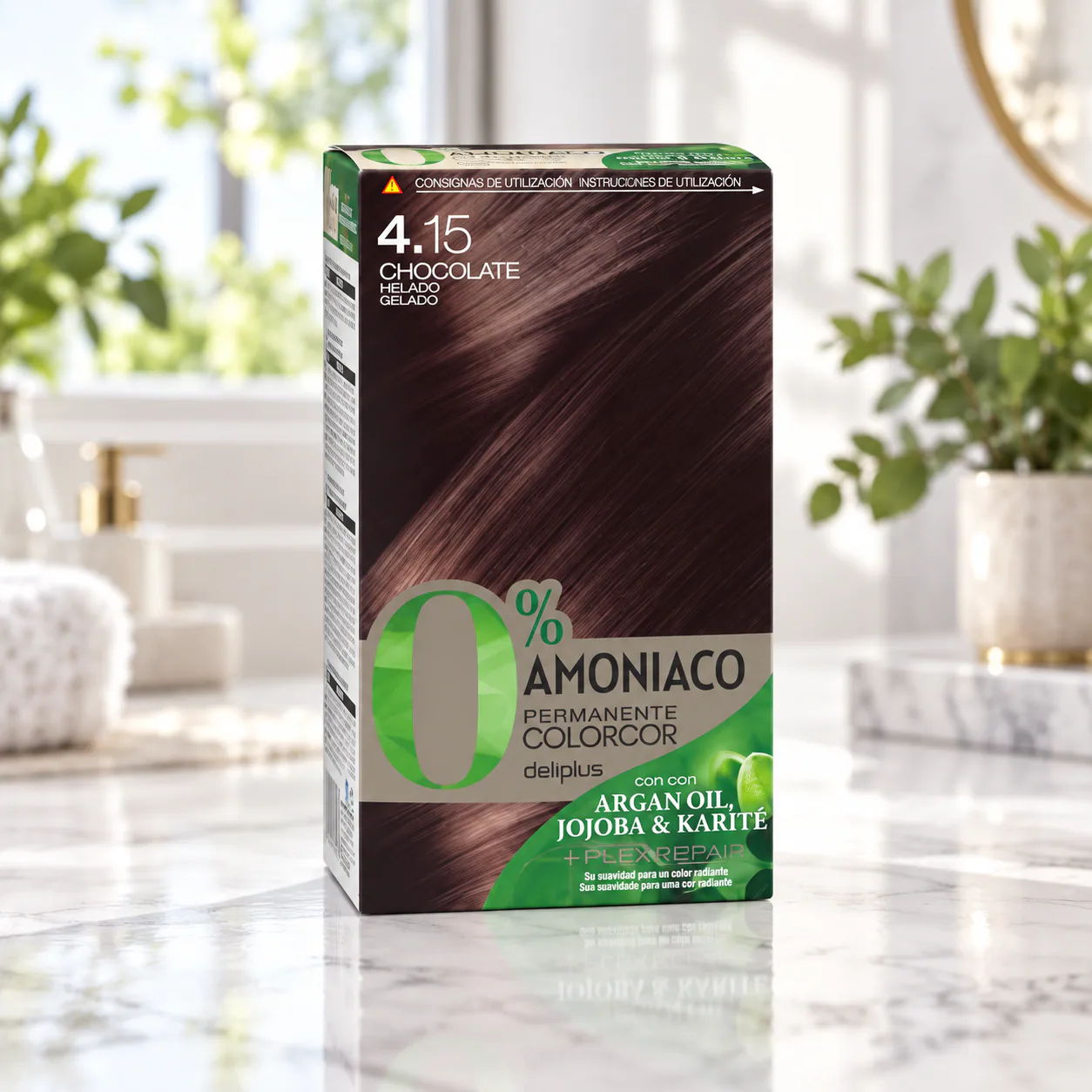 Coloration permanente sans ammoniaque Colorcor 4.15 Chocolat glacé Deliplus