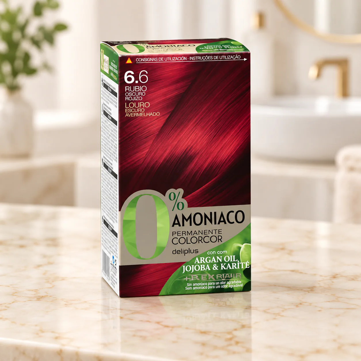 Coloration permanente sans ammoniaque Colorcor 6.6 Blond foncé rouge Deliplus