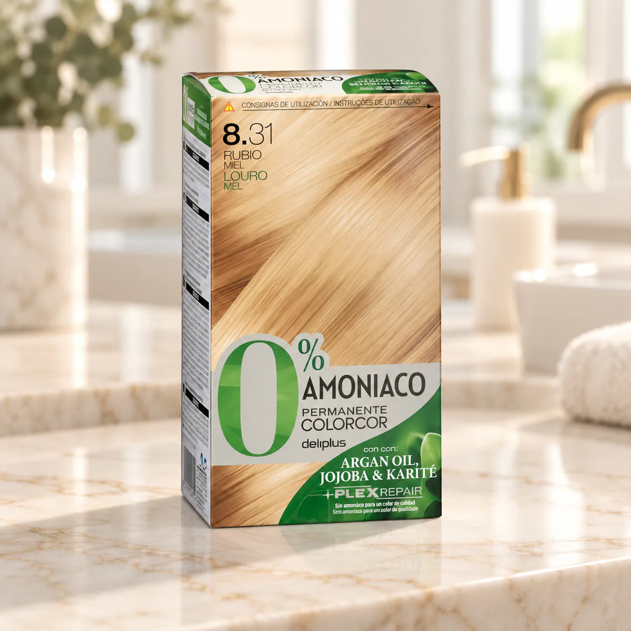 Coloration permanente sans ammoniaque Colorcor 8.31 Blond miel Deliplus
