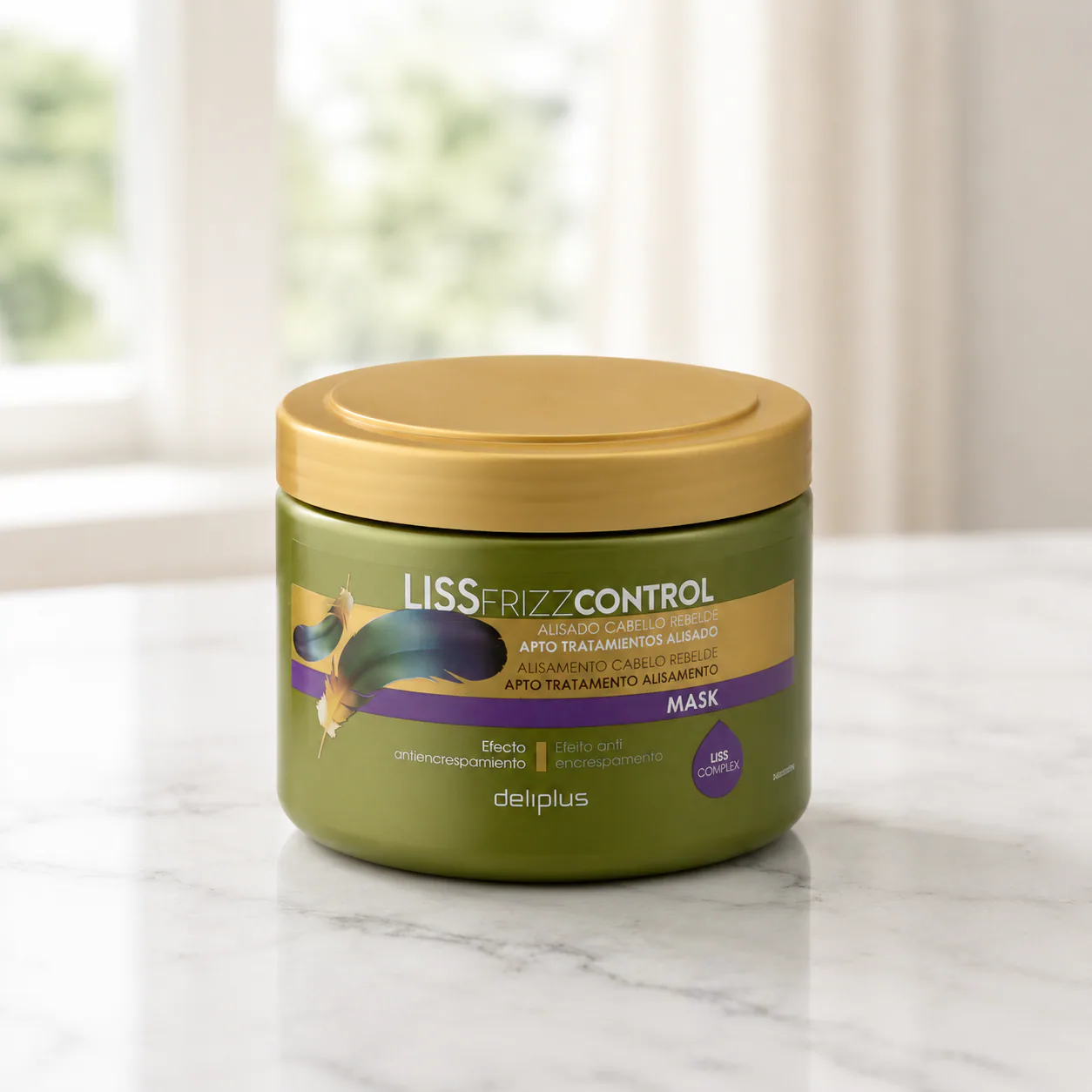 Masque Liss Frizz Control à la vitamine E et à la kératine pour cheveux indisciplinés Deliplus