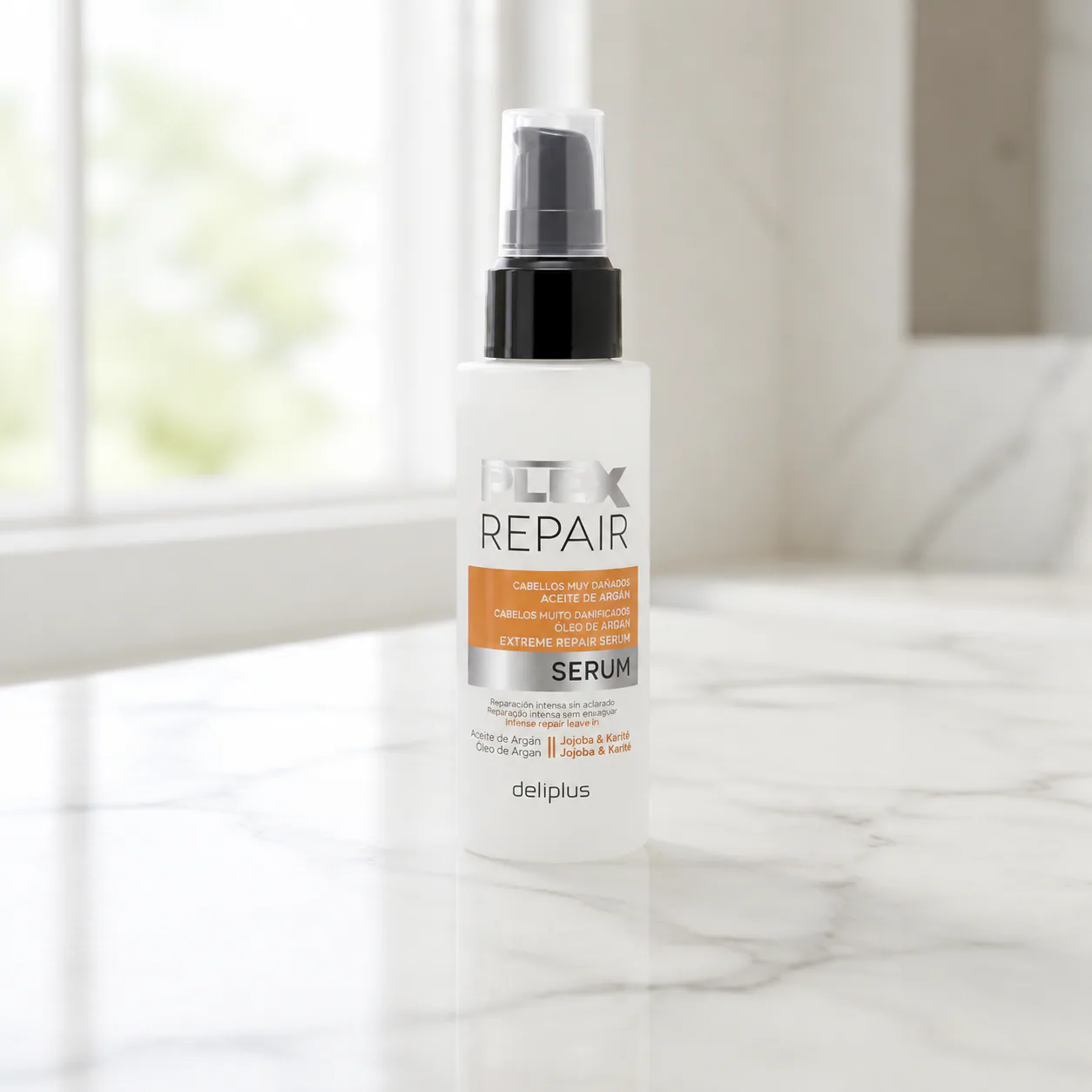 Sérum Plex Repair à l’argan, au jojoba et au karité pour cheveux très abîmés Deliplus