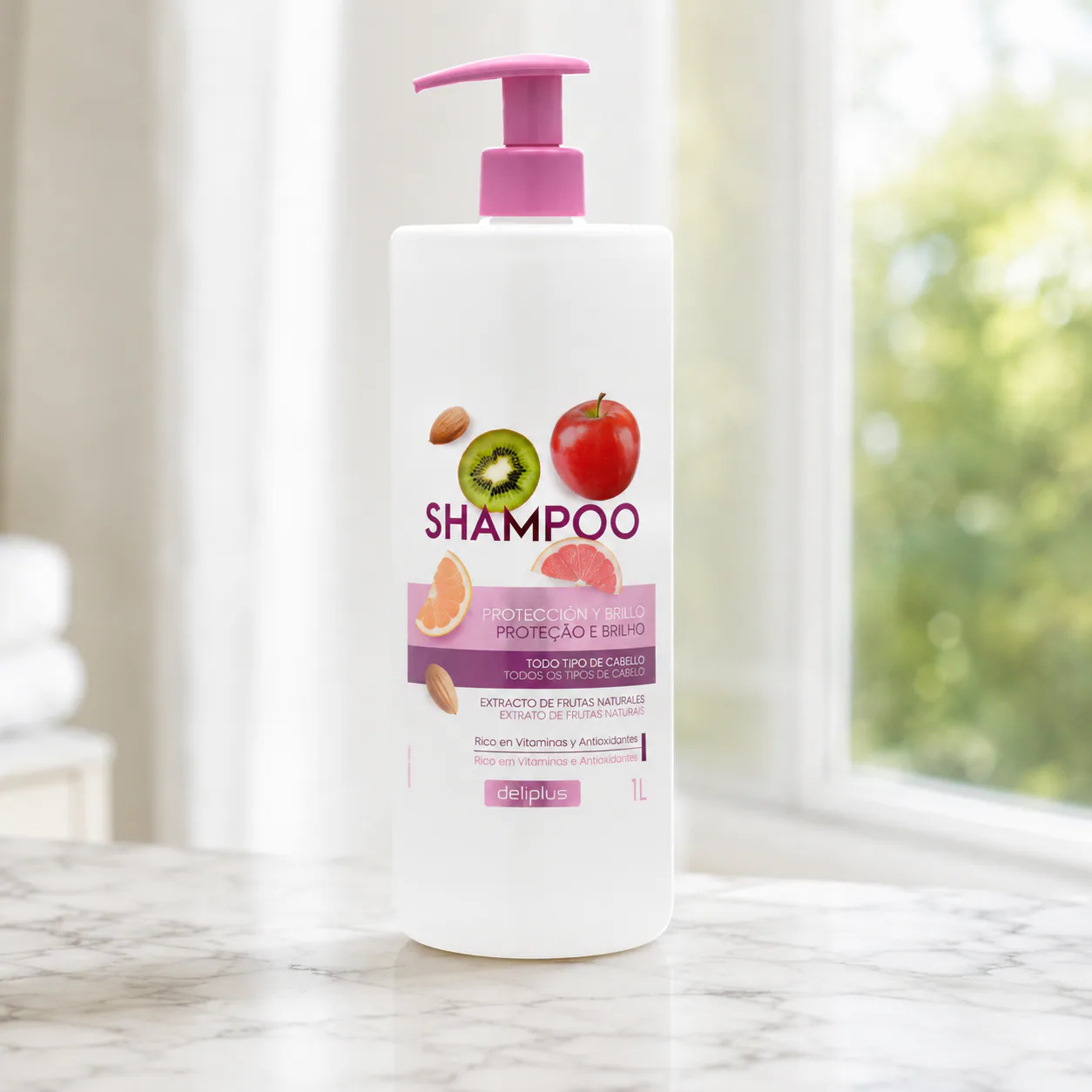 Shampooing protection et brillance aux extraits de fruits naturels Deliplus