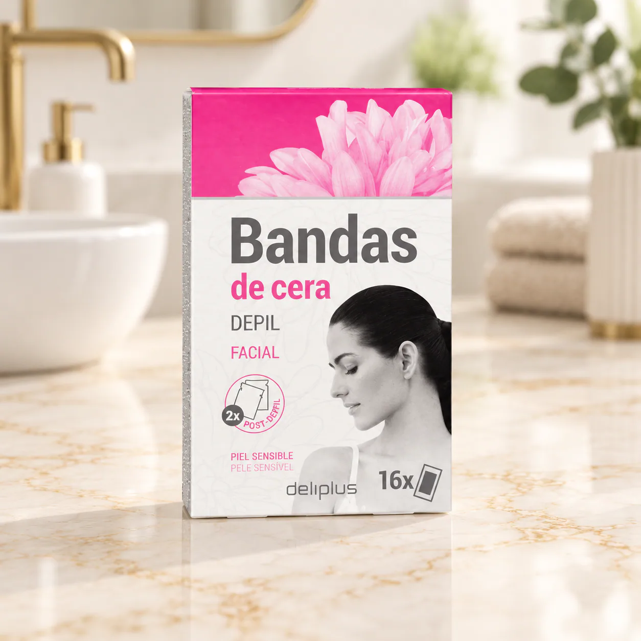 Bandes de cire pour le visage peaux sensibles Deliplus