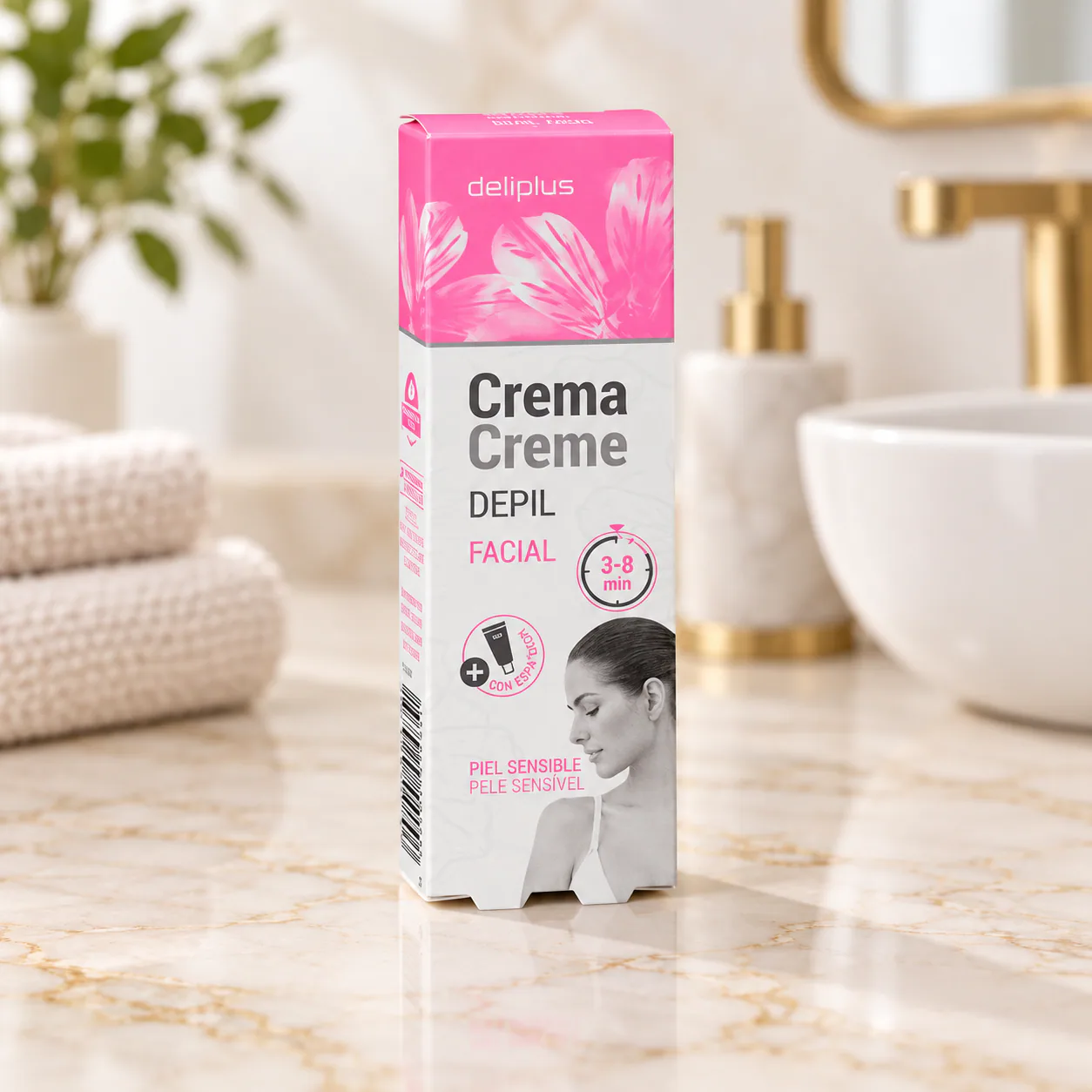 Crème dépilatoire visage peaux sensibles Deliplus