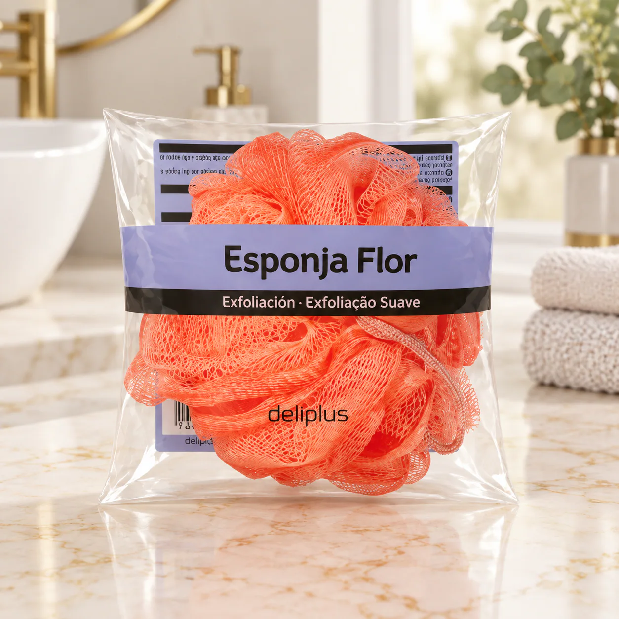 Éponge fleur de bain exfoliation douce Deliplus