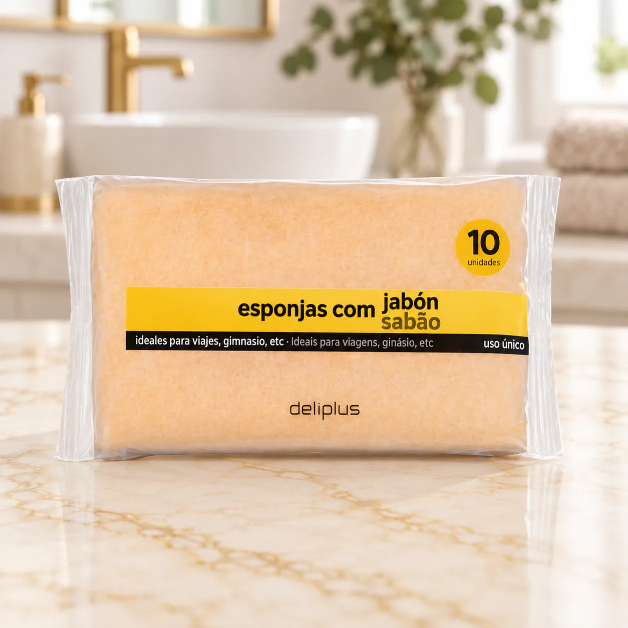 Éponges de bain savonnées jetables Deliplus
