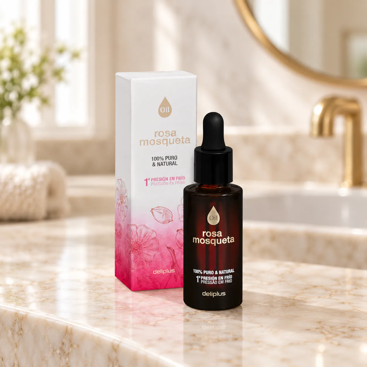 Huile corporelle de rose musquée 100 % pure et naturelle Deliplus
