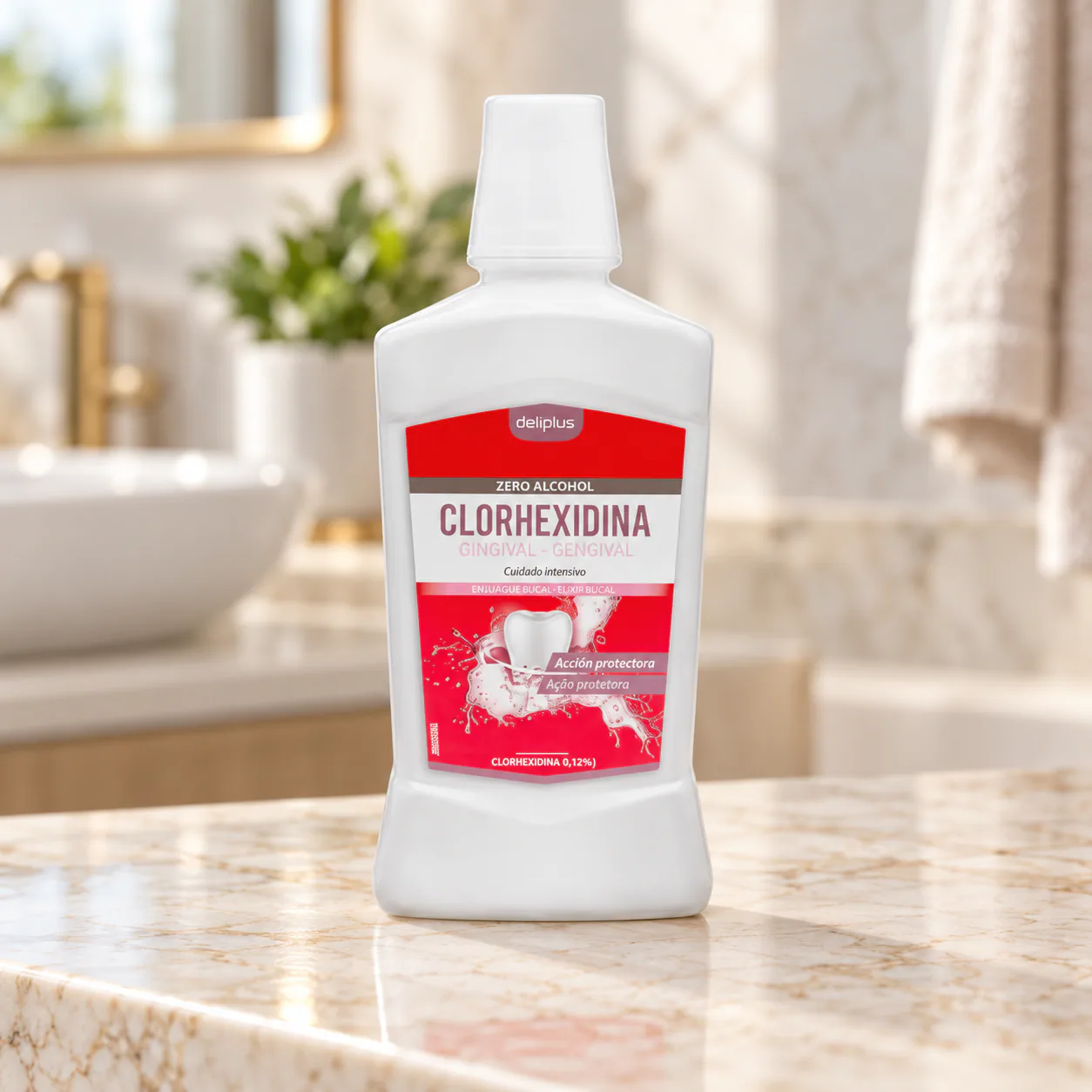 Bain de bouche gingival à la chlorhexidine sans alcool Deliplus