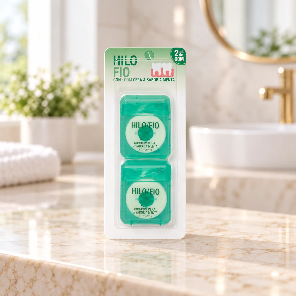 Fil dentaire ciré goût menthe Deliplus