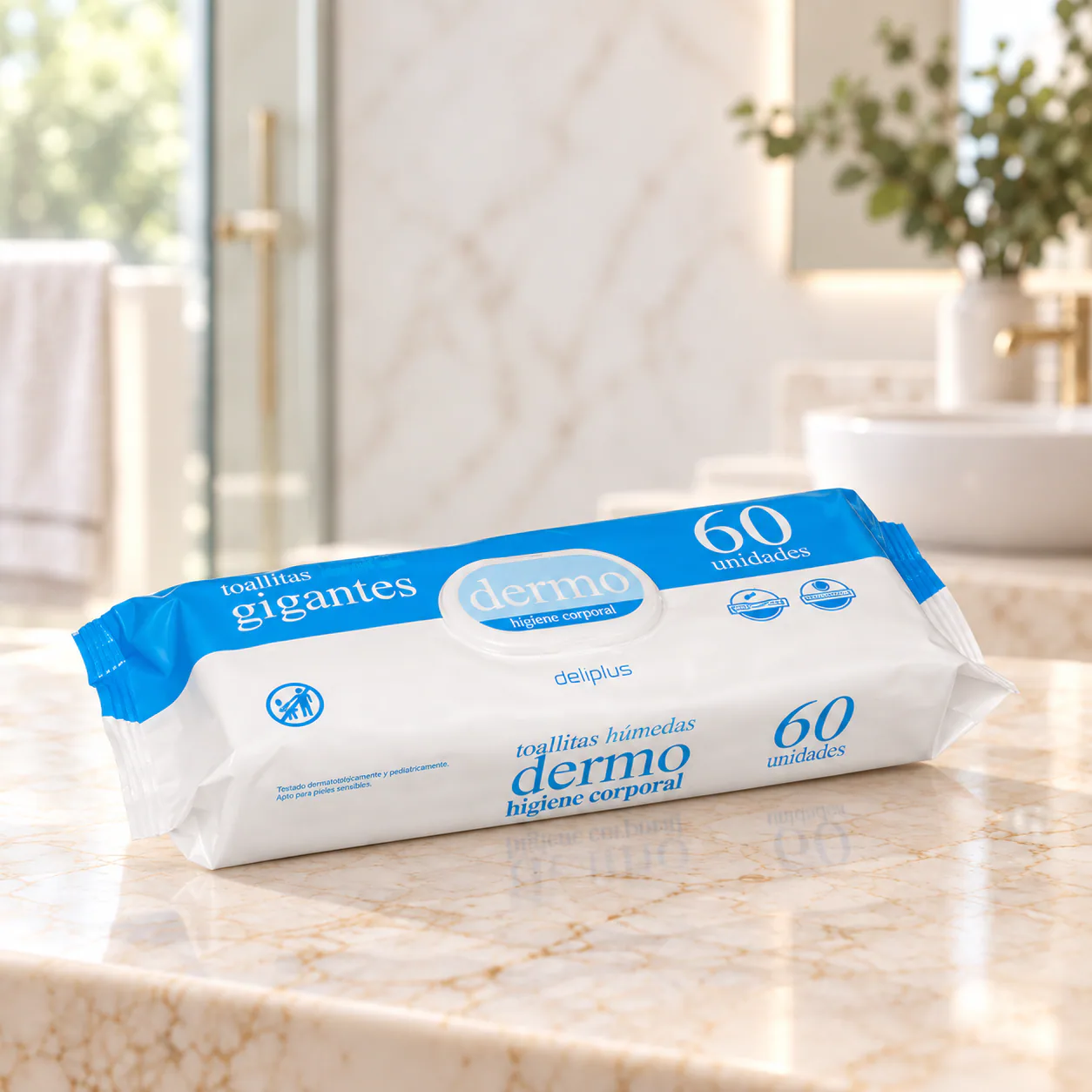 Lingettes Dermo pour l’hygiène corporelle Deliplus format géant