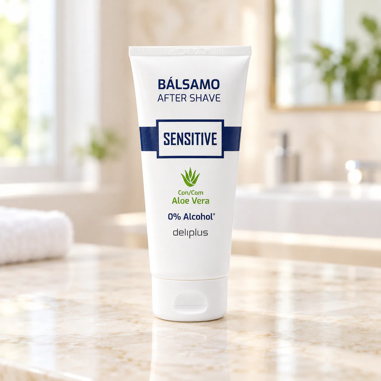 Baume après-rasage Sensitive à l’aloe vera sans alcool Deliplus