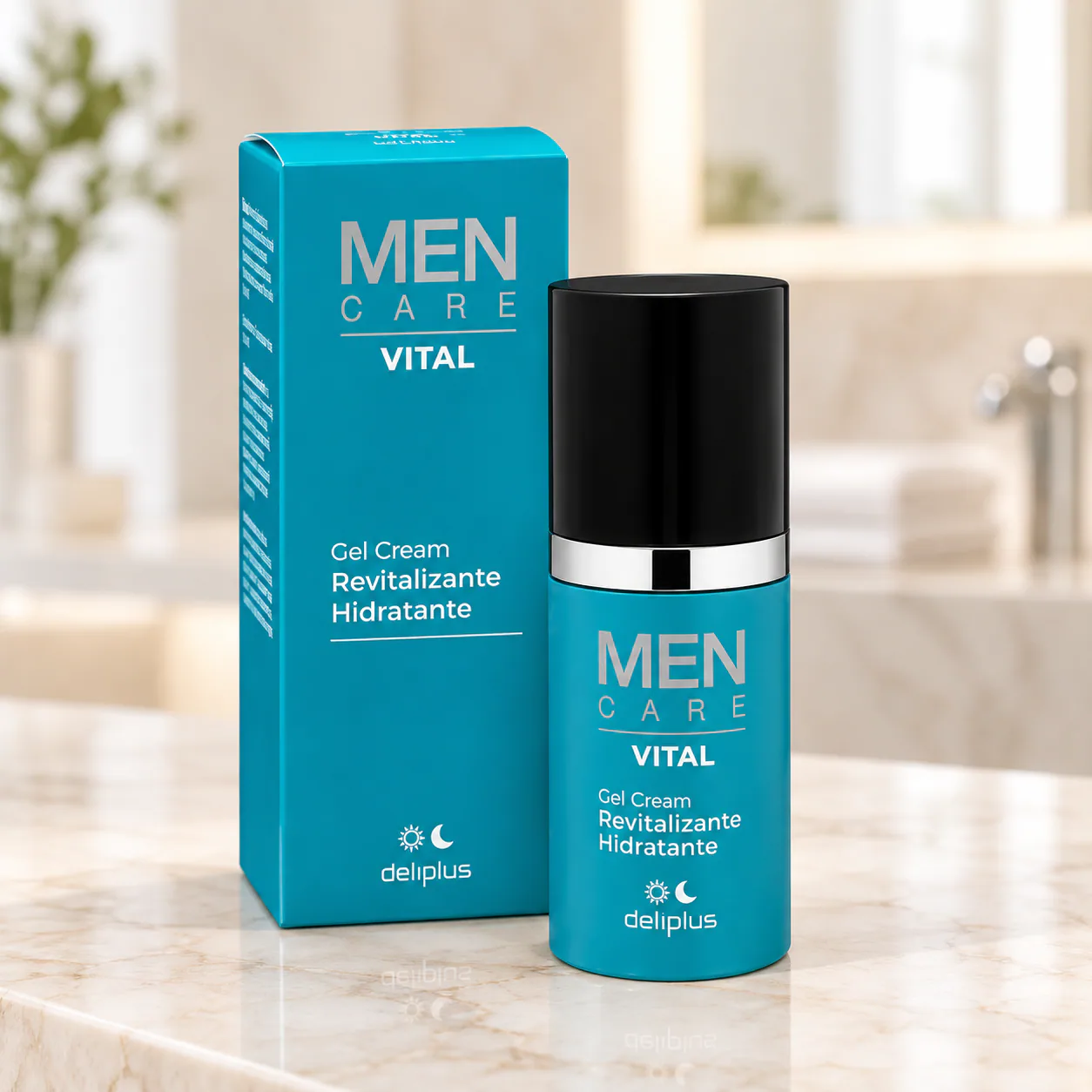 Gel-crème visage revitalisant et hydratant Men Care Vital Deliplus