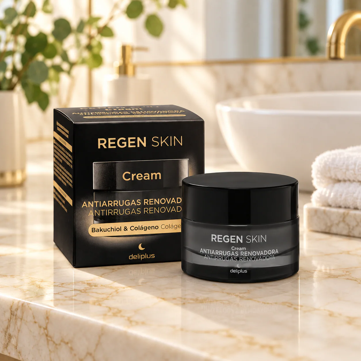 Crème de nuit anti-rides au bakuchiol et collagène Regen Skin Deliplus