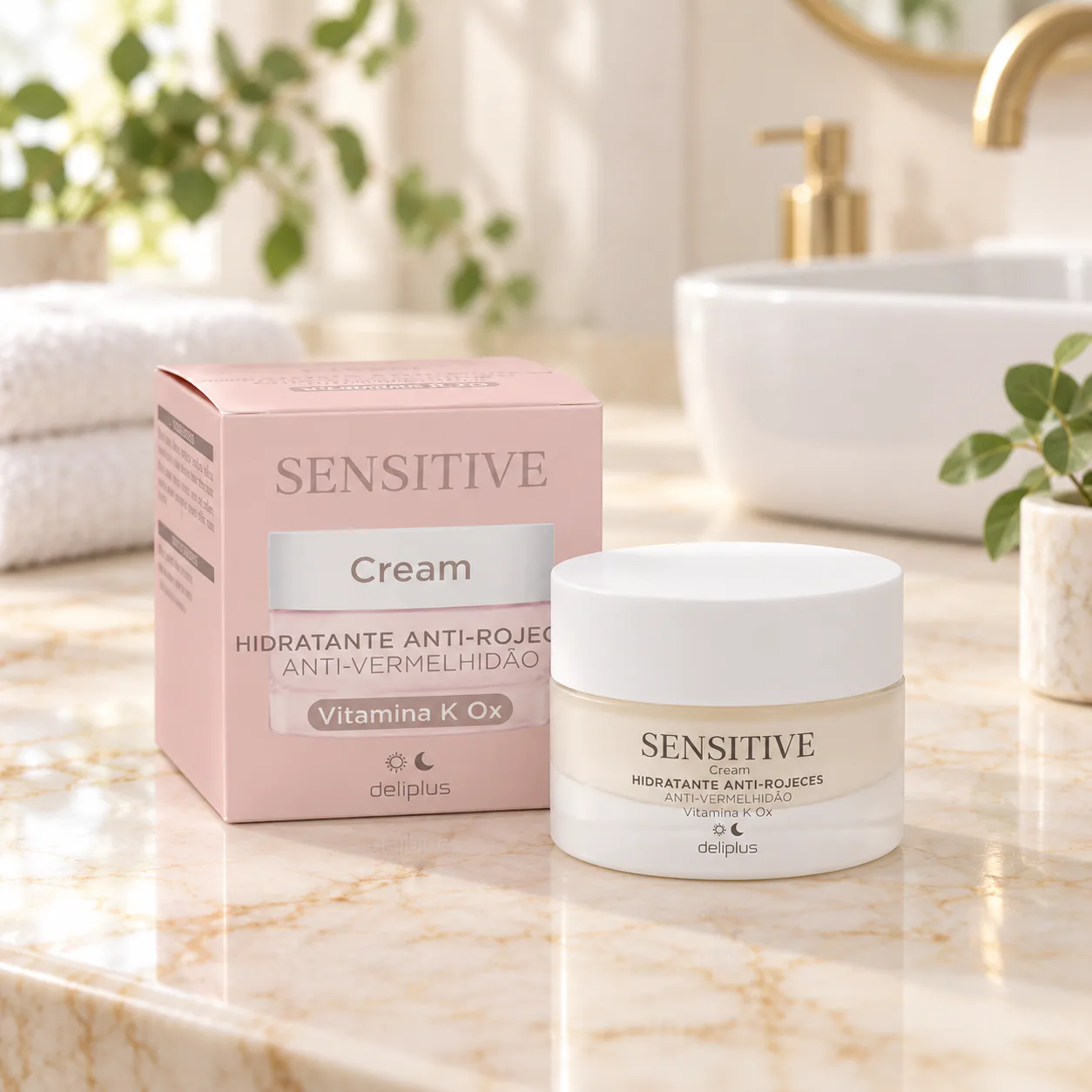 Crème visage hydratante anti-rougeurs Sensitive Deliplus