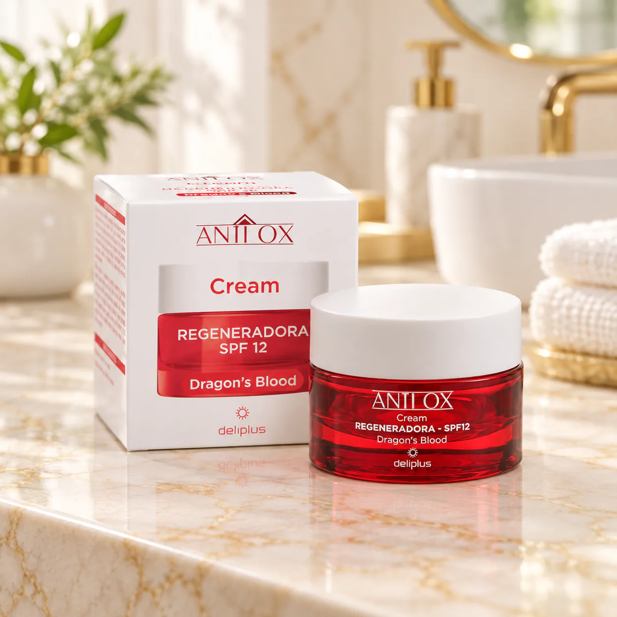 Crème visage régénérante Dragon’s Blood SPF 12 Anti Ox Deliplus