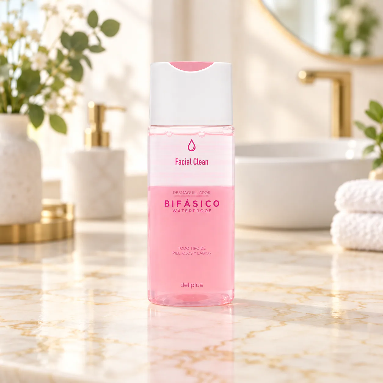 Démaquillant biphasé waterproof yeux et lèvres Facial Clean Deliplus