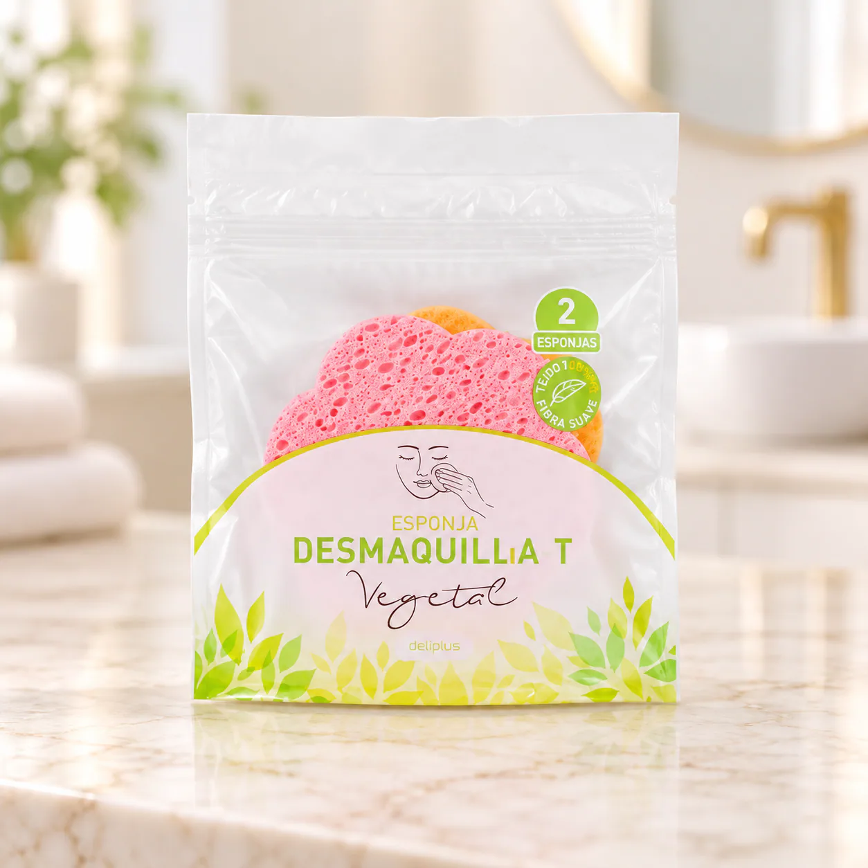 Éponges démaquillantes végétales Deliplus