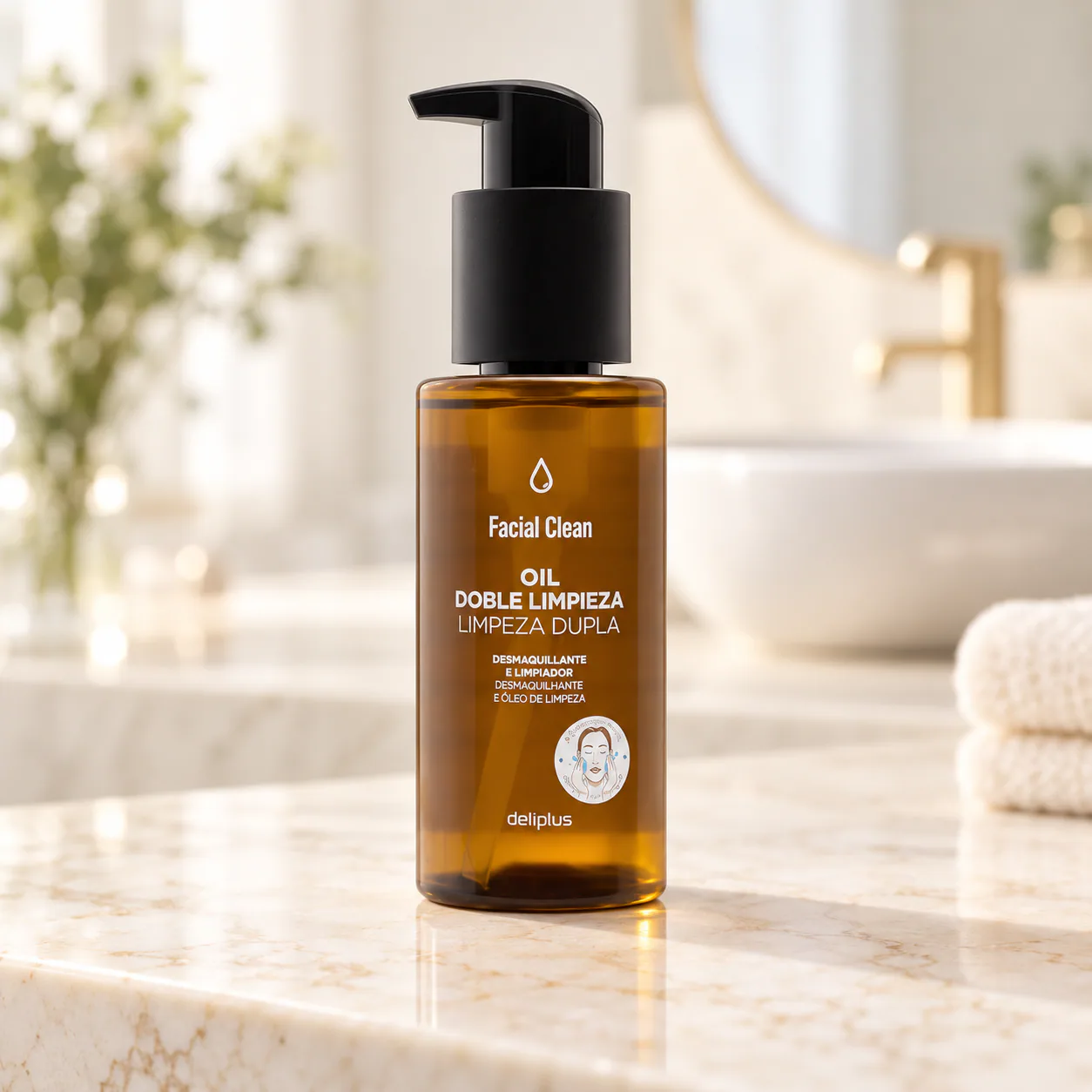Huile visage double nettoyage Facial Clean Deliplus
