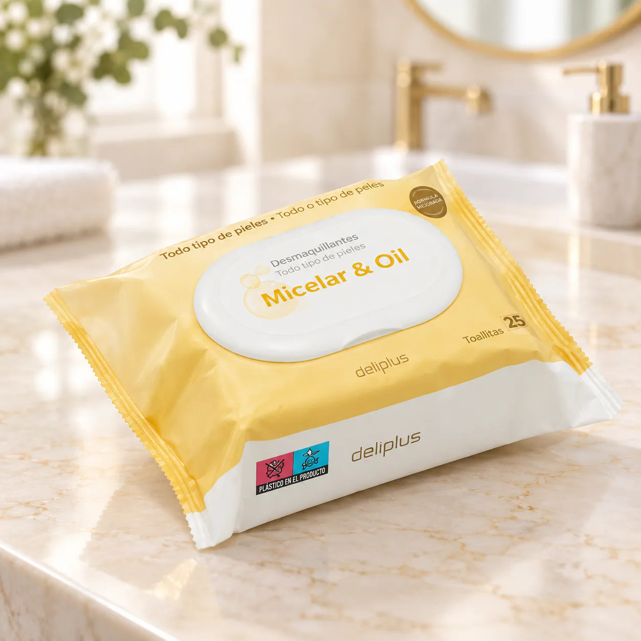 Lingettes démaquillantes Micellaire & Huile Deliplus