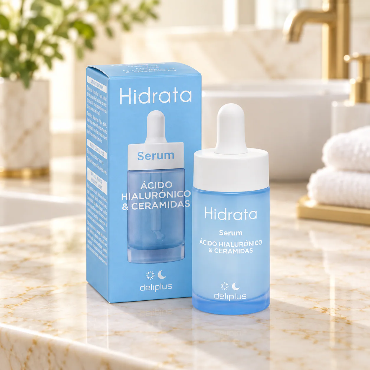 Sérum visage à l’acide hyaluronique et aux céramides Hidrata Deliplus