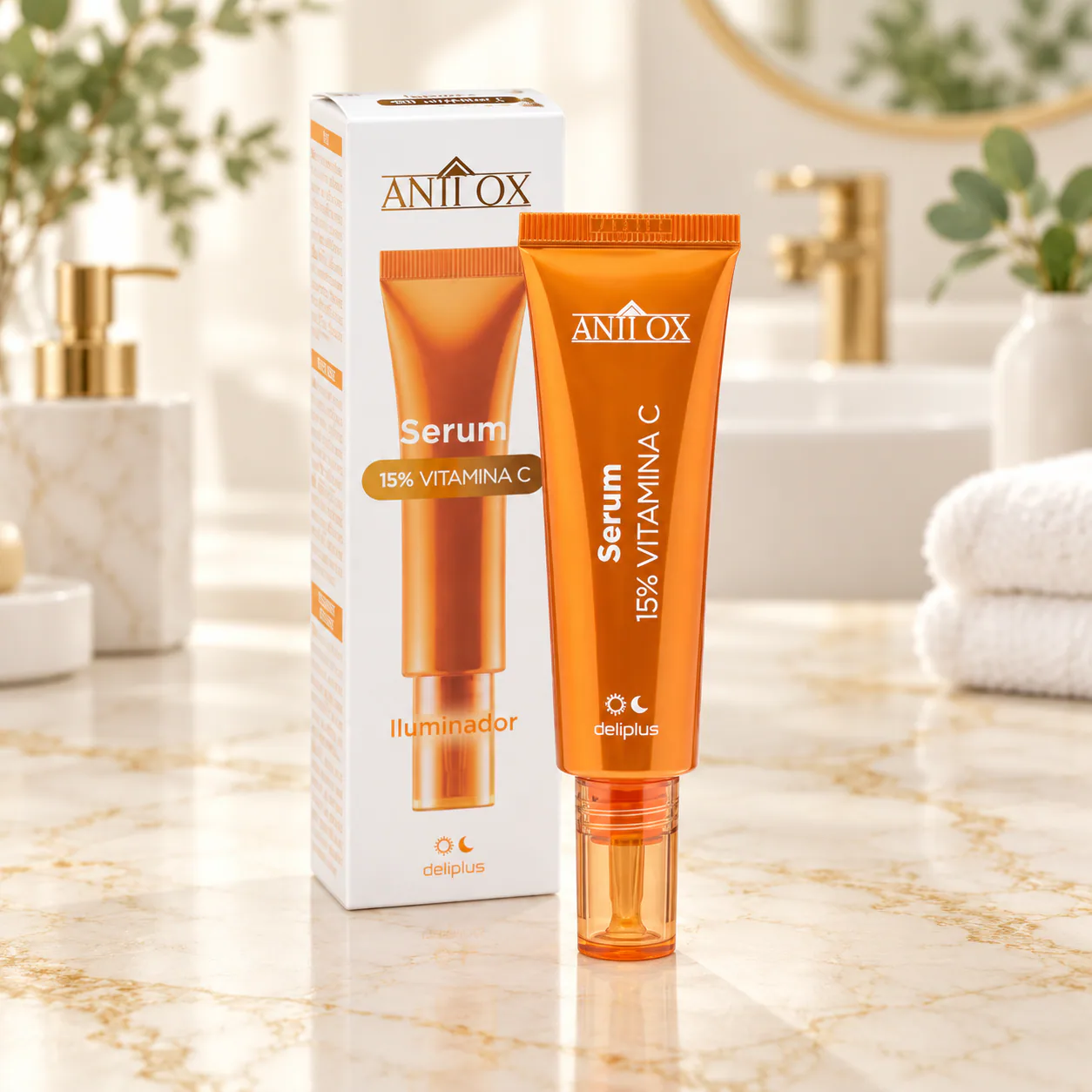 Sérum visage illuminateur Anti Ox à 15 % de vitamine C Deliplus